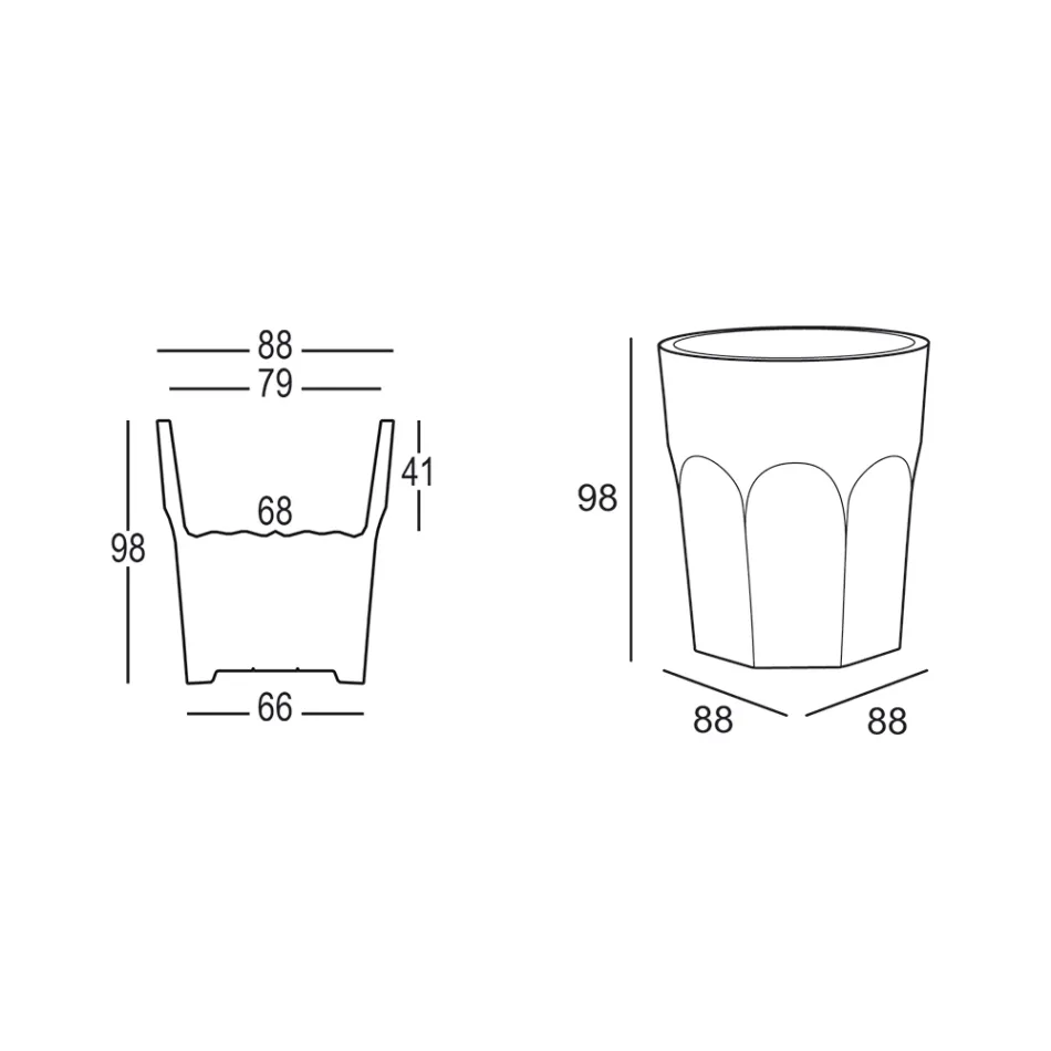 Jarrón decorativo alto con forma de cristal en polietileno Made in Italy - Pucca Viadurini