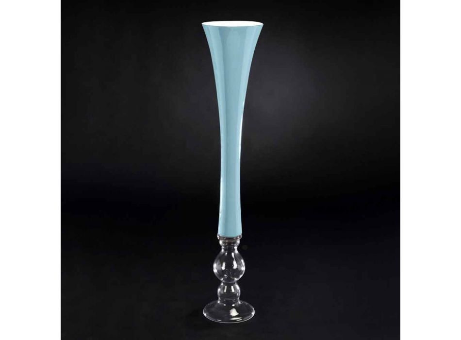 Jarrón alto con vidrieras decorativas Made in Italy - Singapur Viadurini