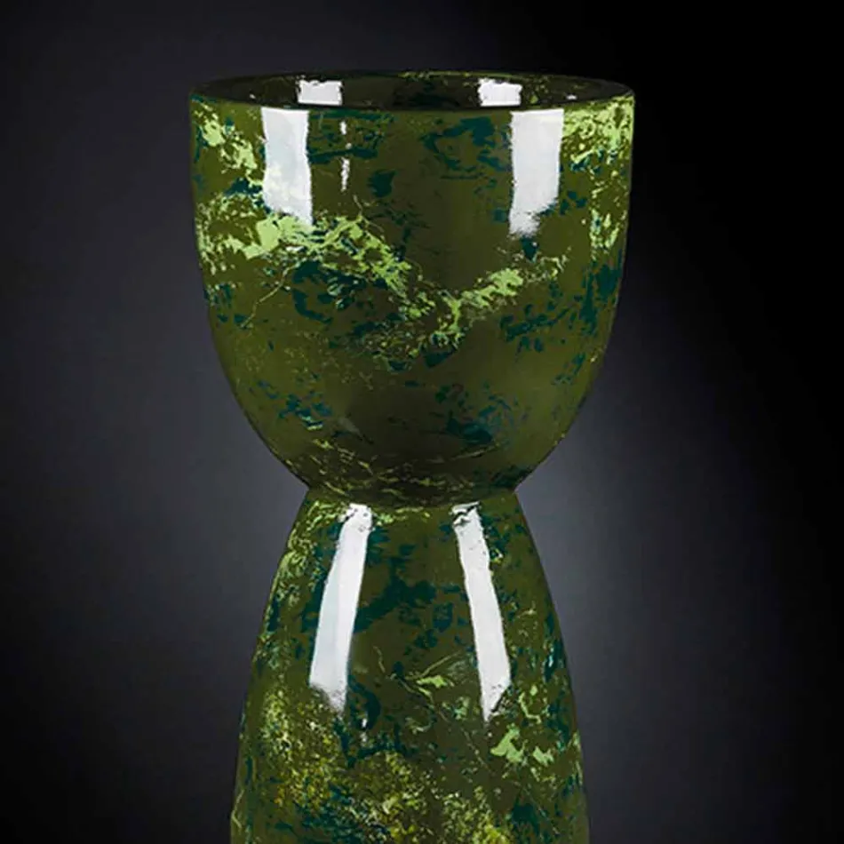 Jarrón alto de polietileno con acabado de mármol o brezo Made in Italy - Renata Viadurini