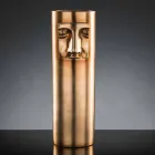 Jarrón alto moderno de cerámica blanca con inserto de color Made in Italy - Lexi Viadurini