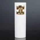 Jarrón alto moderno de cerámica blanca con inserto de color Made in Italy - Lexi Viadurini