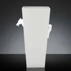 Jarrón alto de interior de cerámica blanca hecho a mano en Italia - Jacky Viadurini