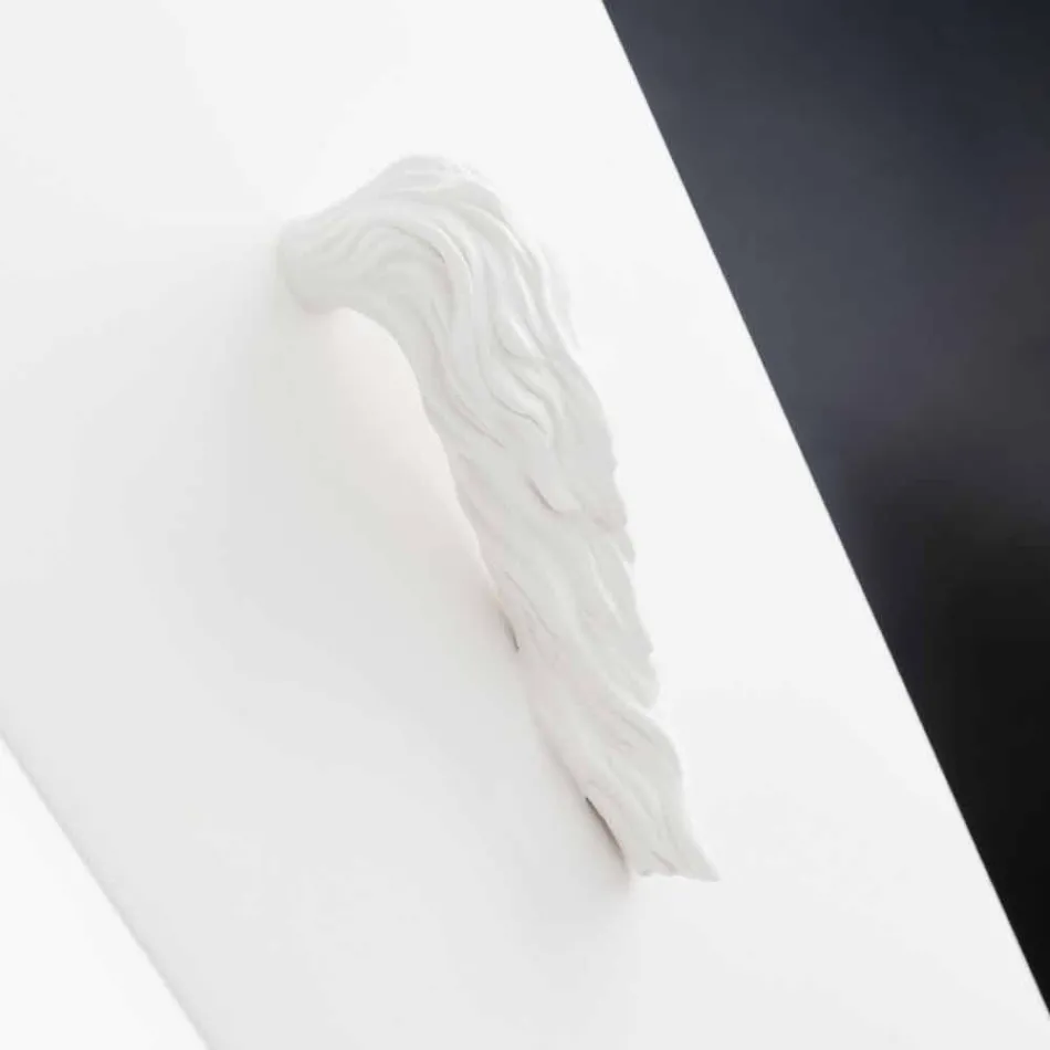 Jarrón alto de interior de cerámica blanca hecho a mano en Italia - Jacky Viadurini