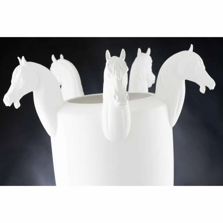 Jarrón alto para interior de cerámica blanca o dorado brillante Made in Italy - Jacky Viadurini