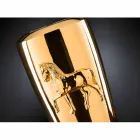 Jarrón alto de interior de cerámica con acabado dorado hecho a mano en Italia - Jacky Viadurini