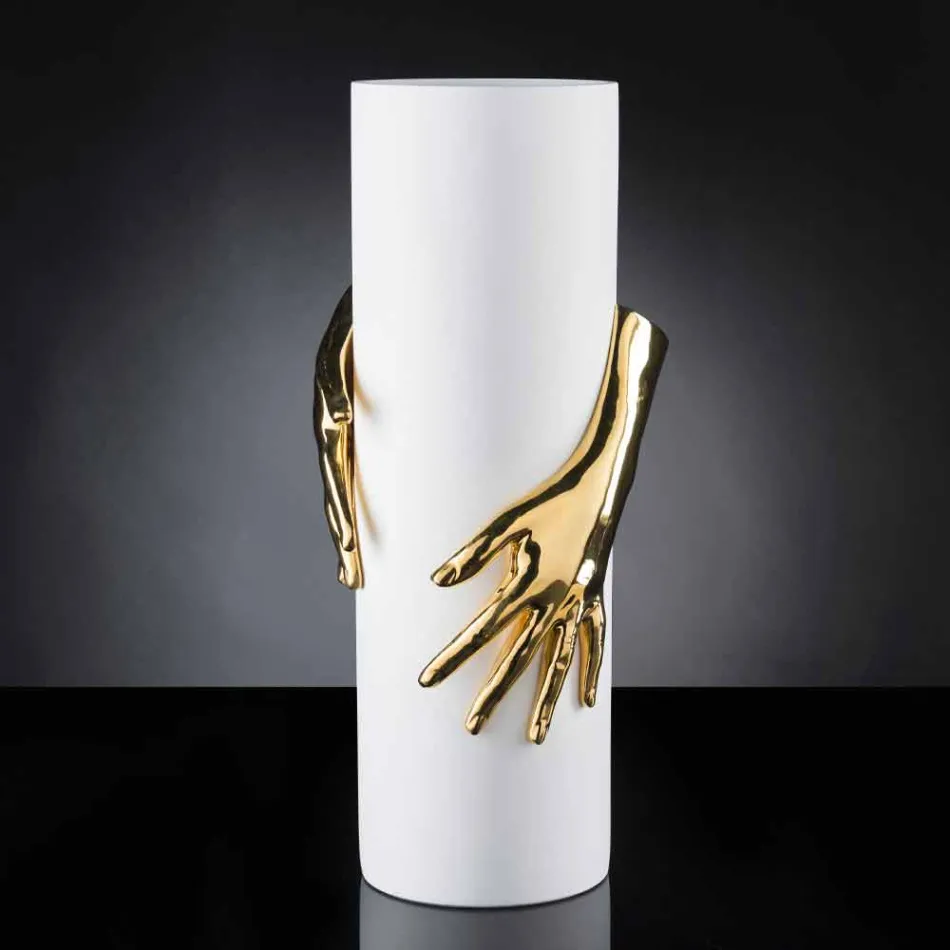 Jarrón alto de cerámica para interior hecho a mano en Italia - Monte Viadurini