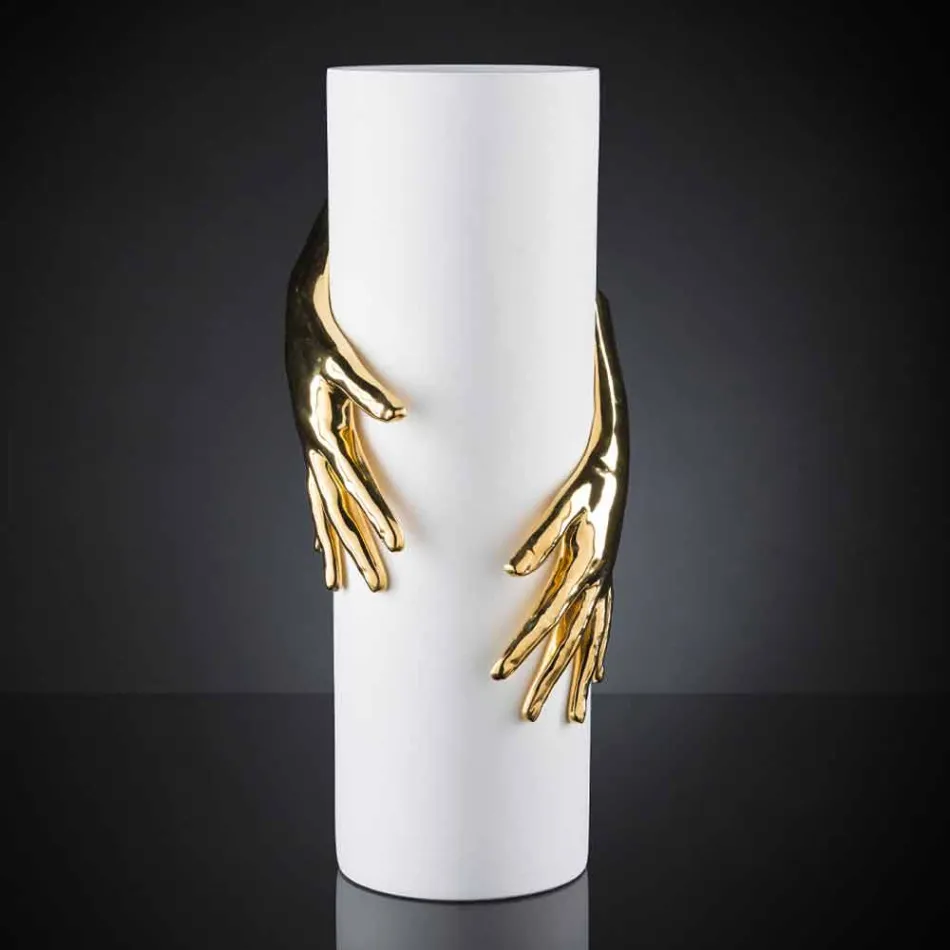 Jarrón alto de cerámica para interior hecho a mano en Italia - Monte Viadurini