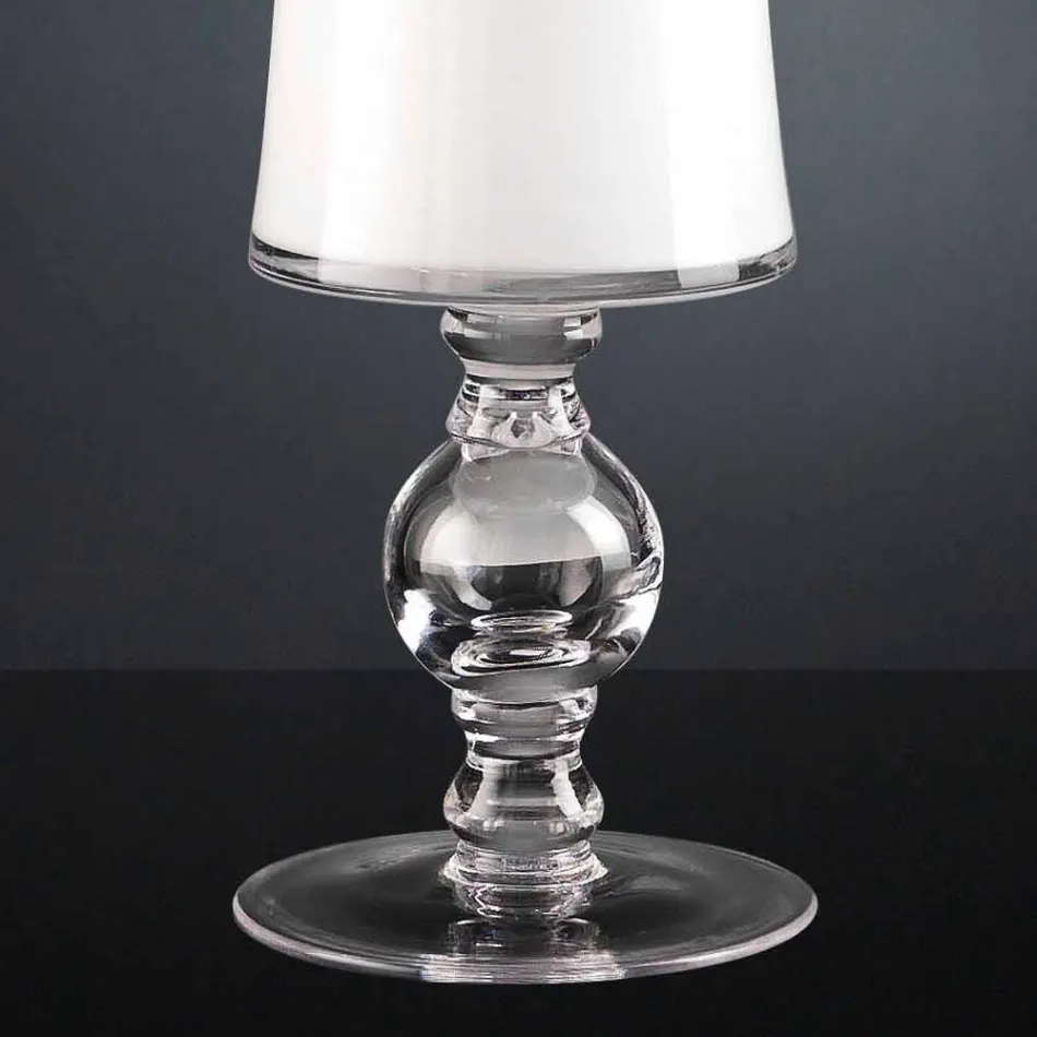 Jarrón artesanal en vidrio soplado blanco o en oro de 24 k Made in Italy - Canberra Viadurini