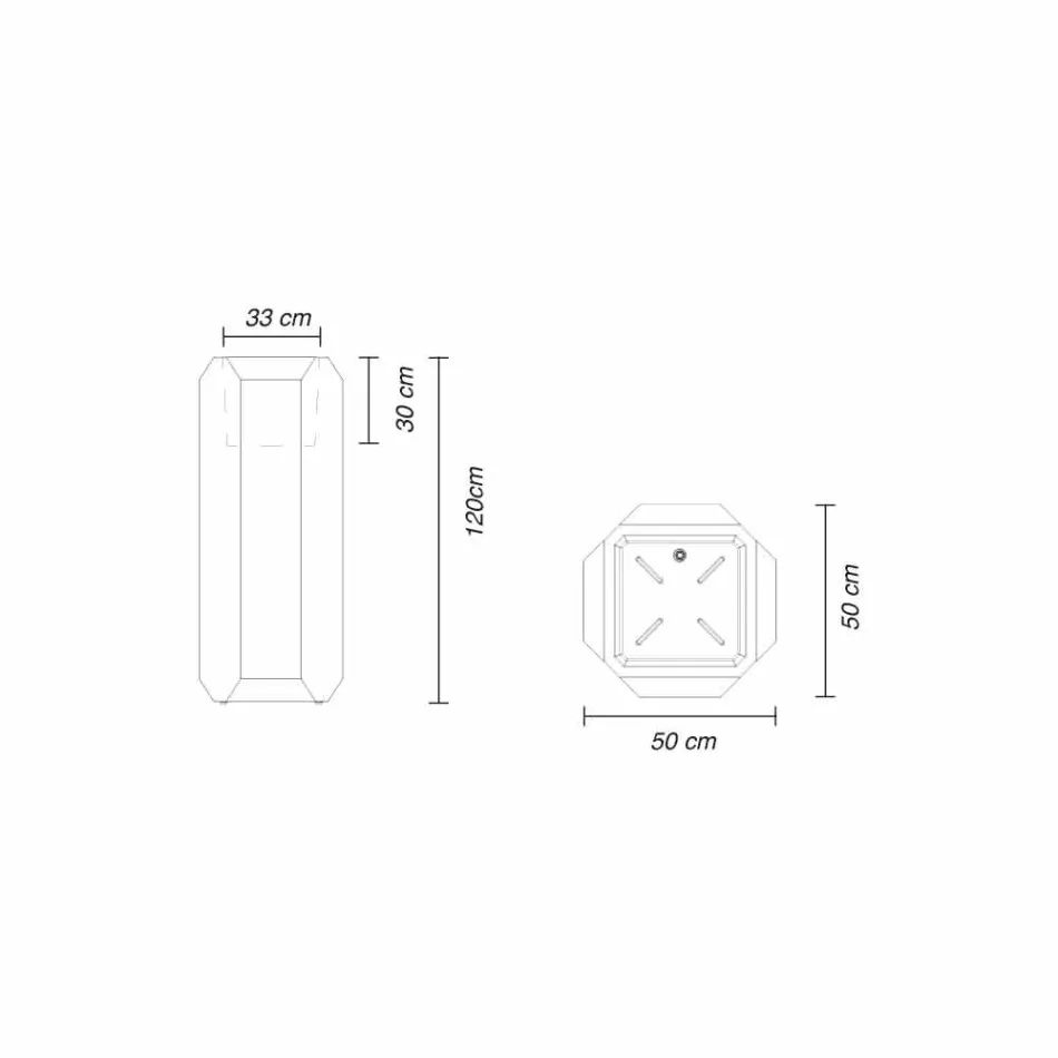 Jarrón blanco para interiores o exteriores en plástico de 3 tamaños - Gem by Myyour Viadurini