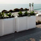 Jarrón blanco para interiores o exteriores en plástico de 3 tamaños - Gem by Myyour Viadurini