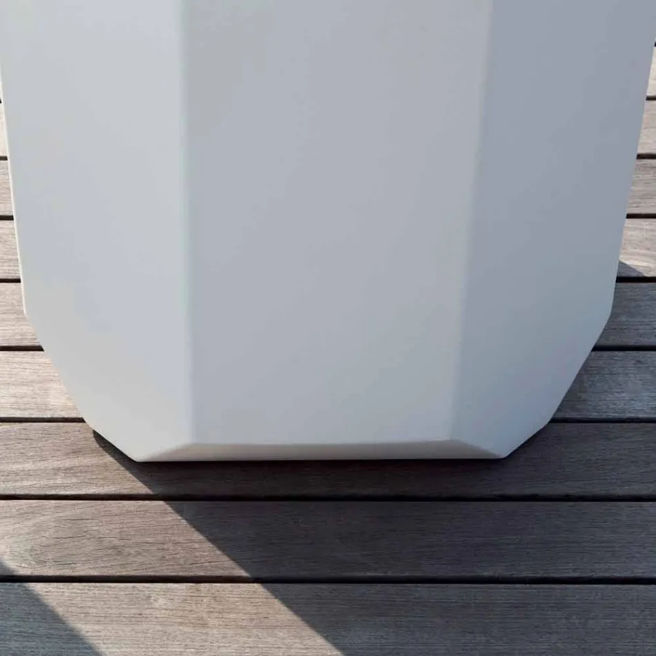 Jarrón blanco para interiores o exteriores en plástico de 3 tamaños - Gem by Myyour Viadurini