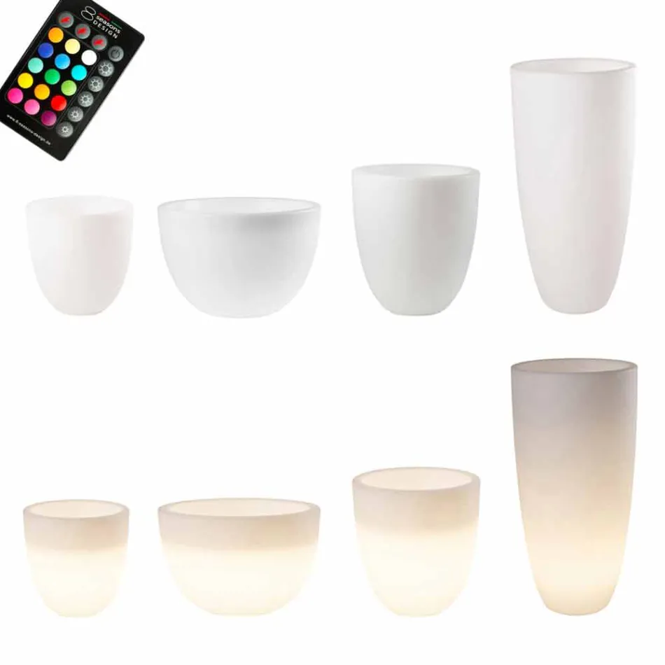 Florero con Iluminación Led o Solar Diseño Moderno de Varios Tamaños - Svasostar Viadurini