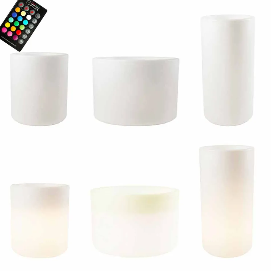 Florero con Iluminación Solar o Diseño Led para Interior o Exterior - Cilindrostar Viadurini