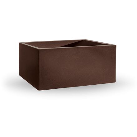 Florero Exterior Rectangular De Polietileno De Colores Made in Italy - Gris Viadurini