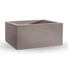 Florero Exterior Rectangular De Polietileno De Colores Made in Italy - Gris Viadurini