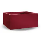 Florero Exterior Rectangular De Polietileno De Colores Made in Italy - Gris Viadurini