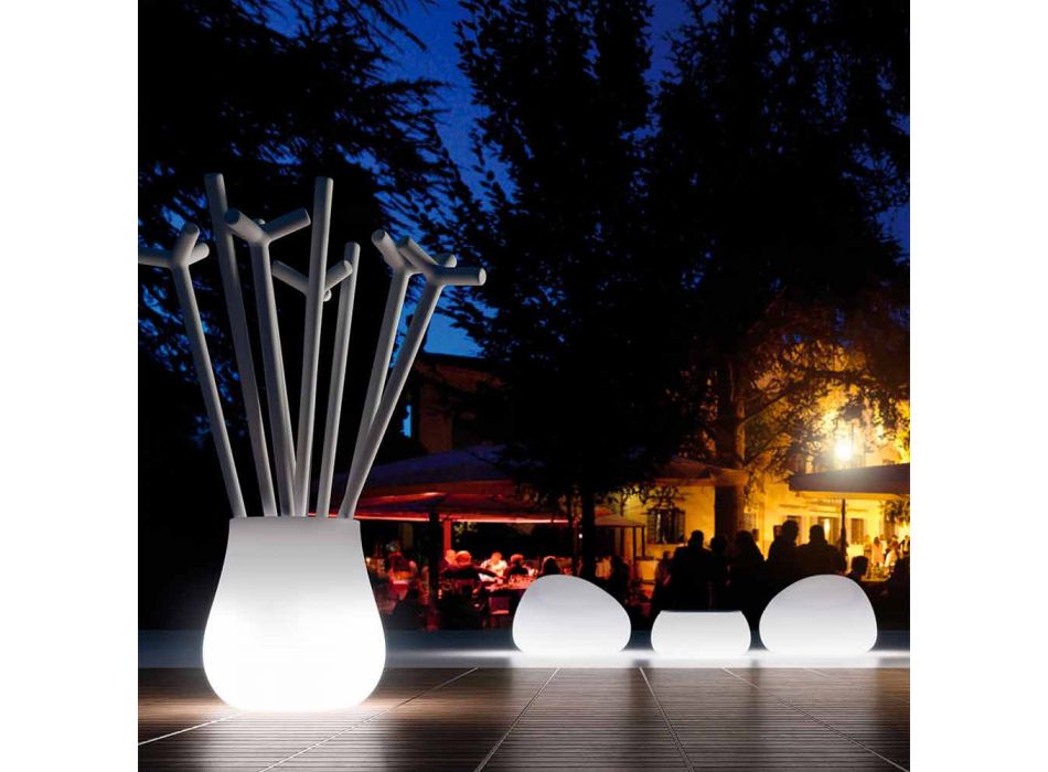 Jarrón colgante de diseño luminoso para exteriores en polietileno Made in Italy - Monita Viadurini