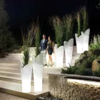 Florero luminoso para exteriores en polietileno blanco Made in Italy - Galileo Viadurini