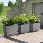 Florero Rectangular Exterior en Polietileno Made in Italy - Albarone Viadurini