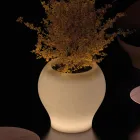 Jarrón de jardín luminoso de polietileno alabastro fabricado en Italia - Loto Viadurini