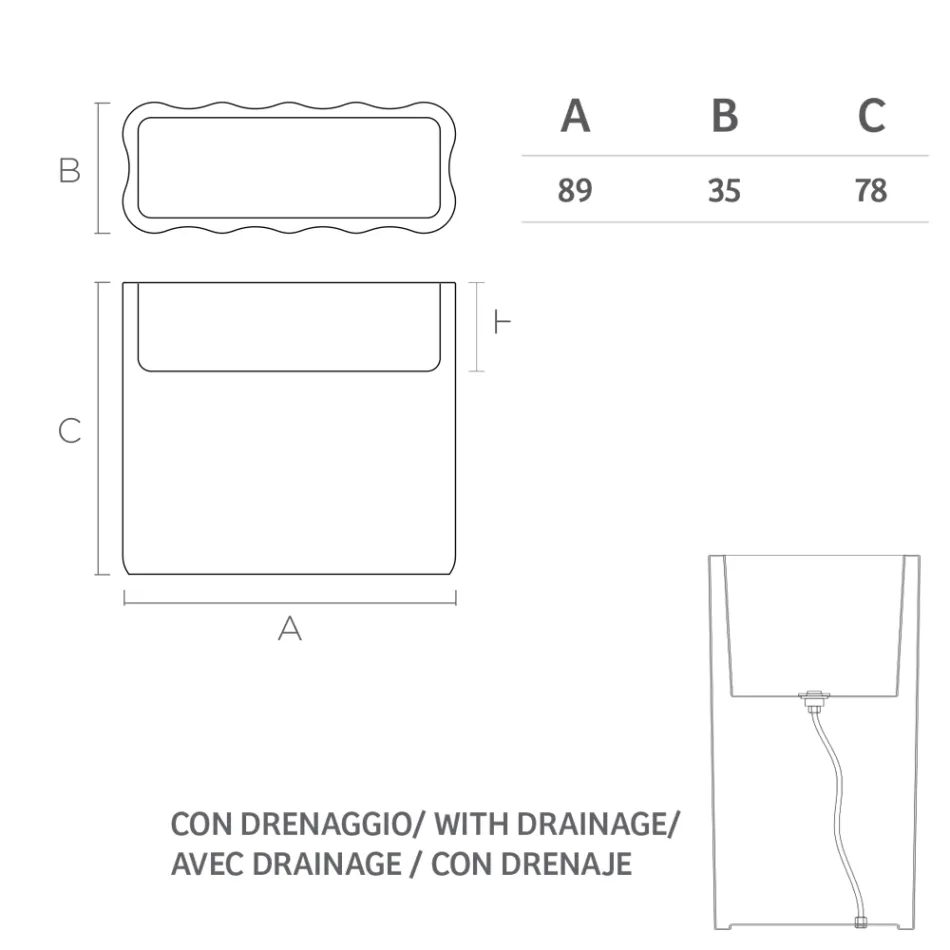 Maceta de jardín brillante en polietileno blanco Made in Italy - Crizia Viadurini