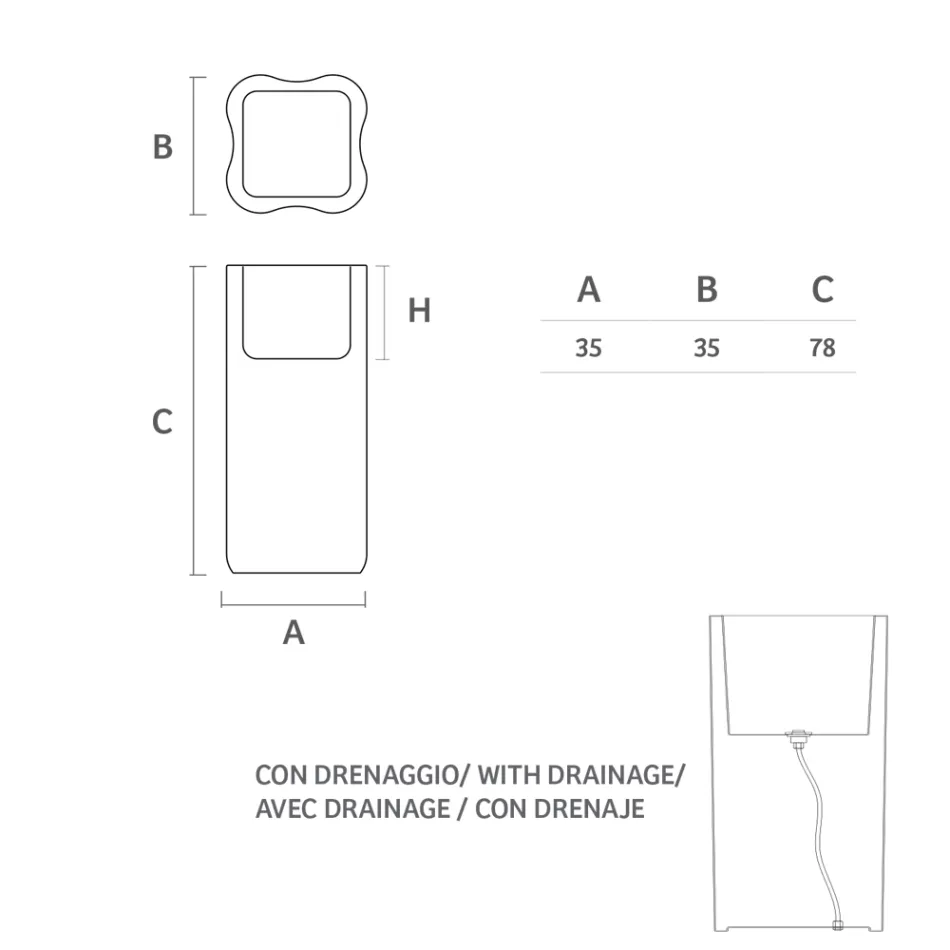 Maceta de jardín brillante en polietileno blanco Made in Italy - Crizia Viadurini