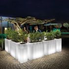Maceta de jardín brillante en polietileno blanco Made in Italy - Crizia Viadurini