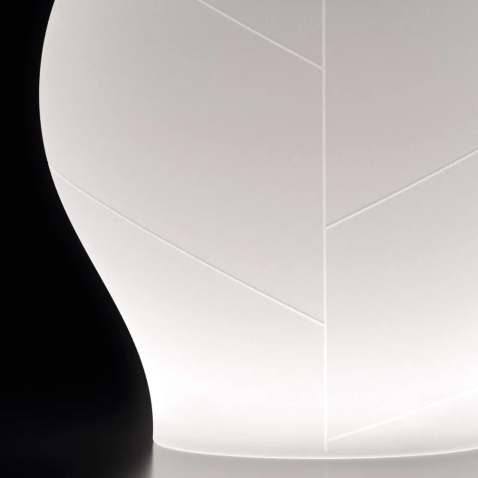 Jarrón de jardín luminoso de polietileno blanco fabricado en Italia - Loto Viadurini