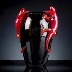 Jarrón de interior con vitrales con geckos hecho a mano en Italia - Geco Viadurini