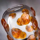 Jarrón de interior en cristal de Murano con detalles de colores Made in Italy - Mirtos Viadurini