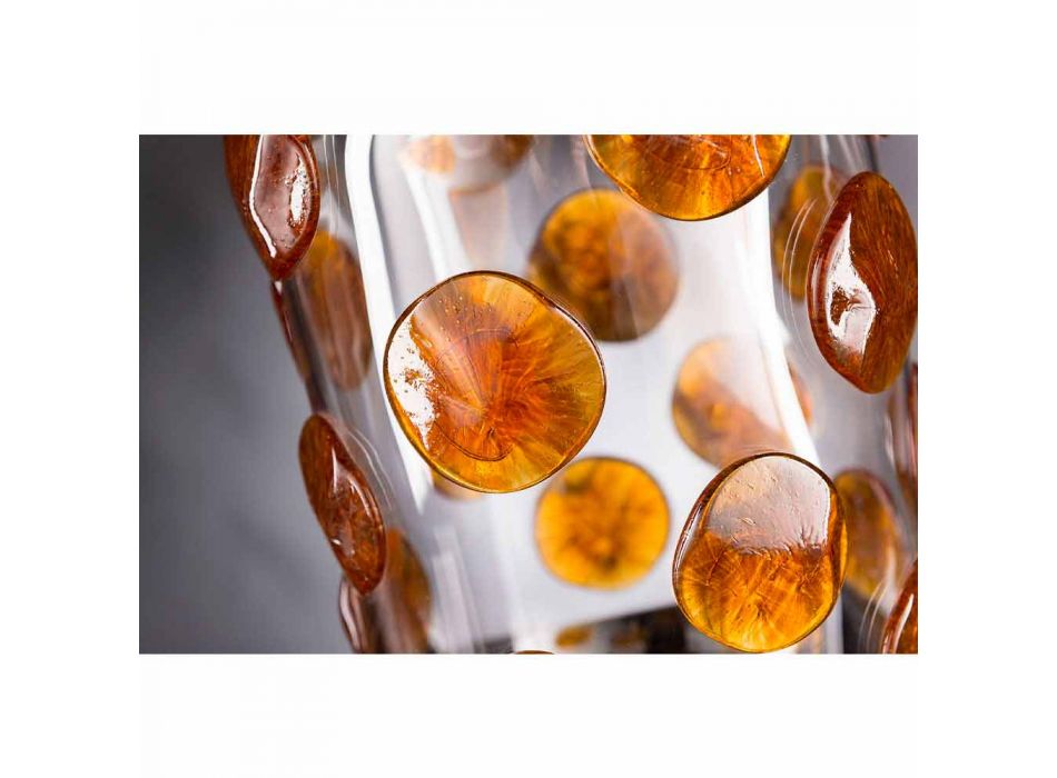 Jarrón de interior en cristal de Murano con detalles de colores Made in Italy - Mirtos Viadurini