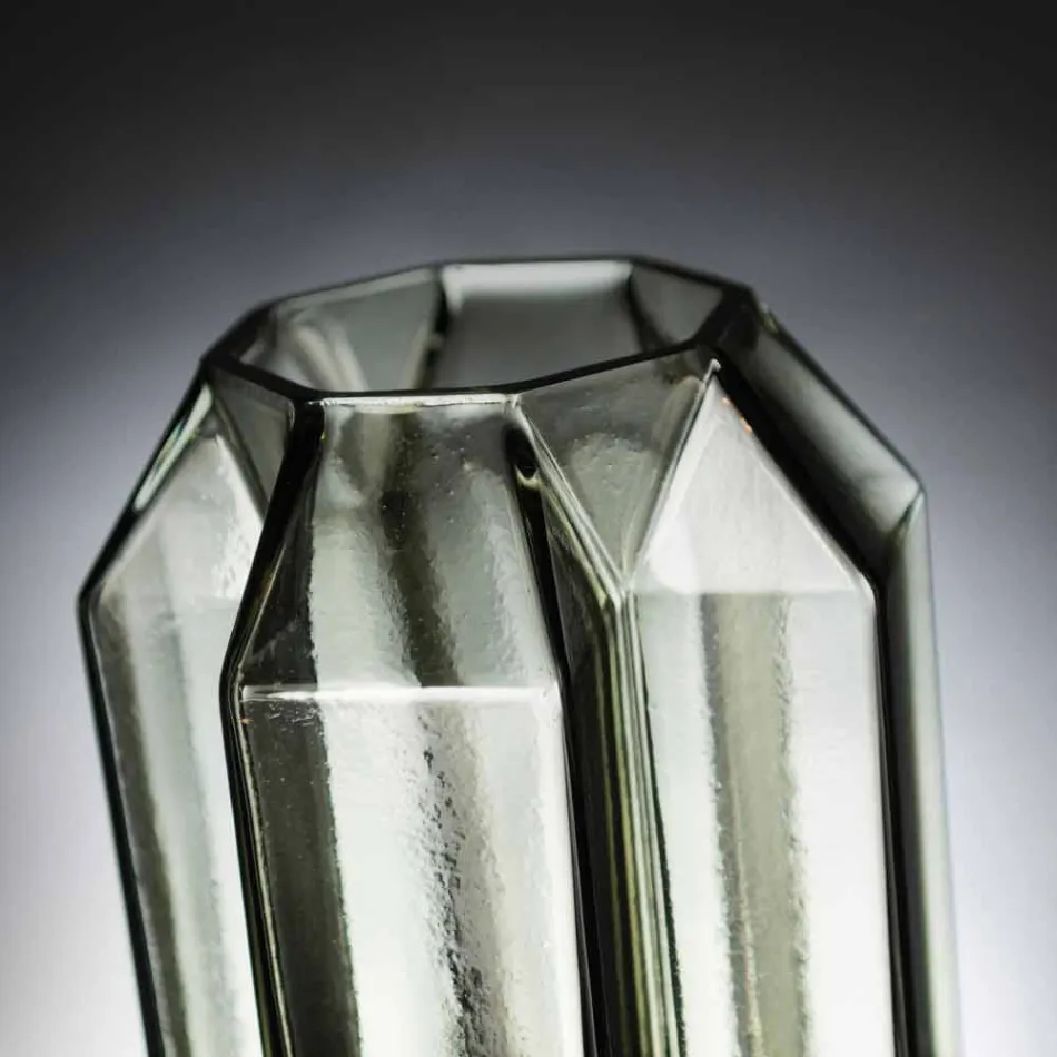 Jarrón de interior en vidrio pulido hecho a mano en Italia - Flock Viadurini