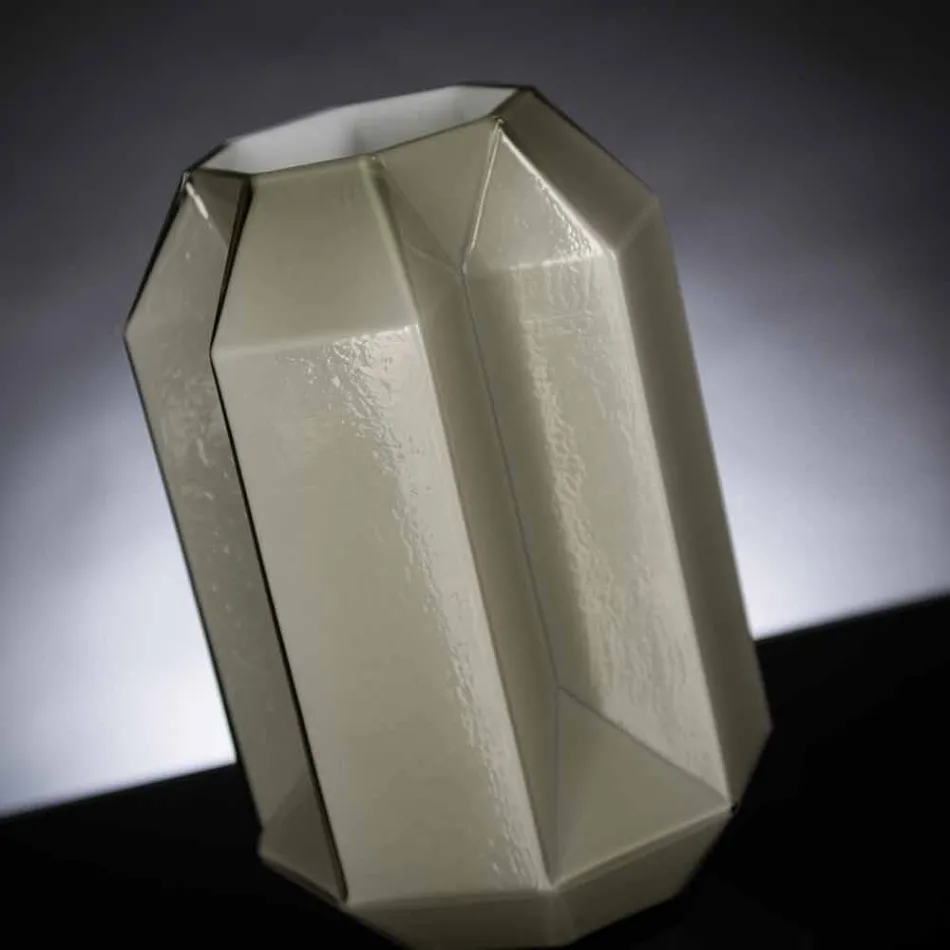 Jarrón de interior en vidrio pulido hecho a mano en Italia - Flock Viadurini