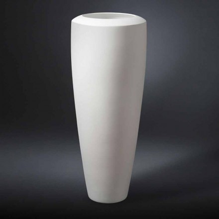 Jarrón alto decorativo de cerámica blanca Made in Italy - Jacky Viadurini