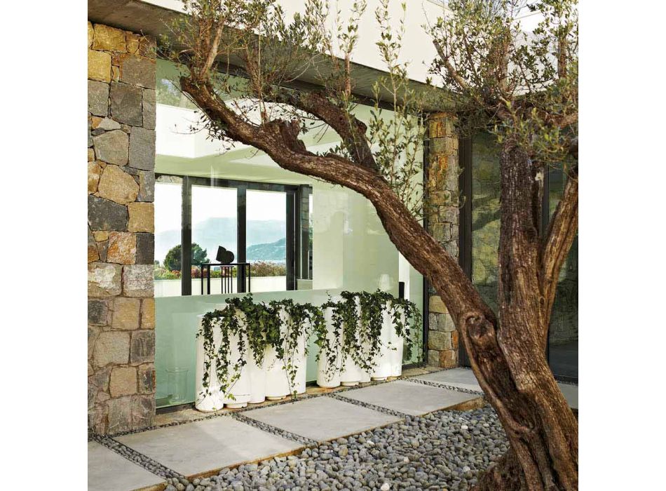 Jarrón decorativo en color Slide Bamboo de diseño moderno hecho en Italia. Viadurini