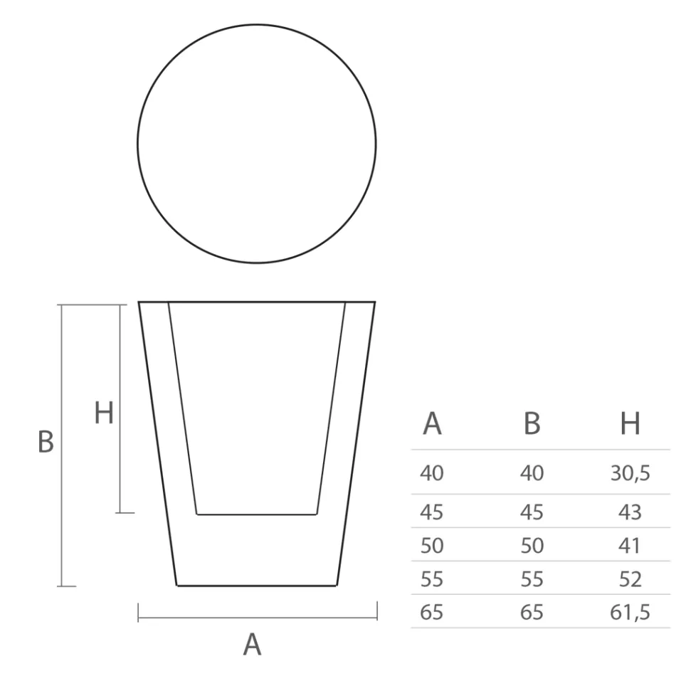 Jarrón decorativo redondo de polietileno de colores Made in Italy - Mengo Viadurini