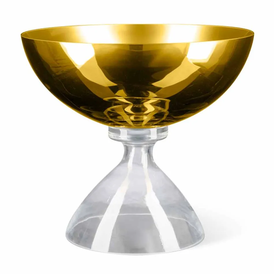 Jarrón decorativo de vidrio soplado hecho a mano en Italia - Serena Viadurini