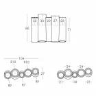 Jarrón decorativo brillante Slide Bamboo de diseño moderno hecho en Italia Viadurini