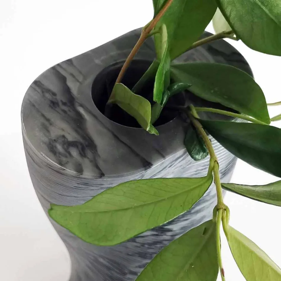 Jarrón decorativo moderno en mármol Bardiglio Fiorito Made in Italy - Dido Viadurini