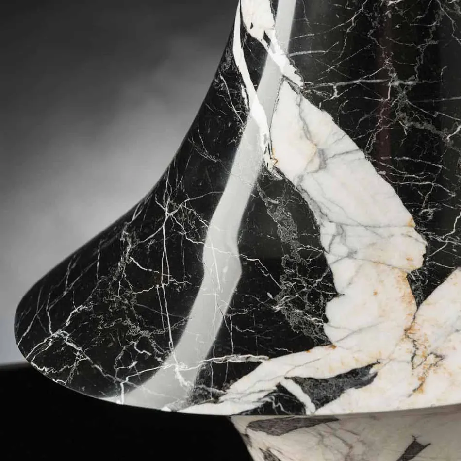 Jarrón de interior elegante en mármol blanco y negro Made in Italy - Original Viadurini