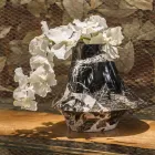 Jarrón de interior elegante en mármol blanco y negro Made in Italy - Original Viadurini