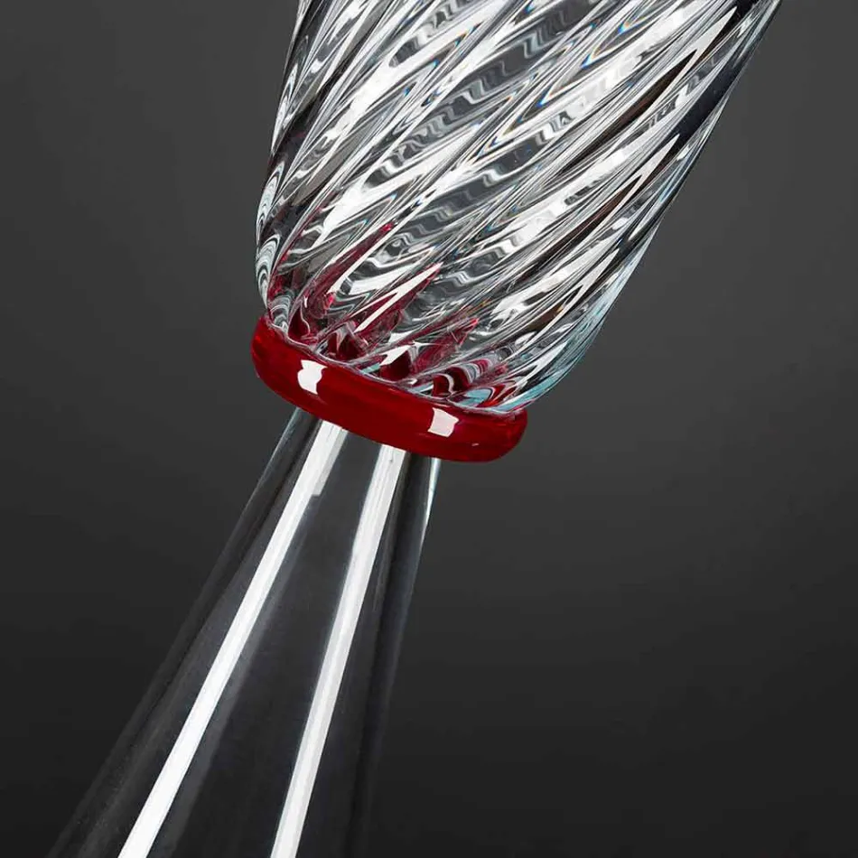 Jarrón de interior elegante en vidrio soplado de Murano Made in Italy - Inverso Viadurini