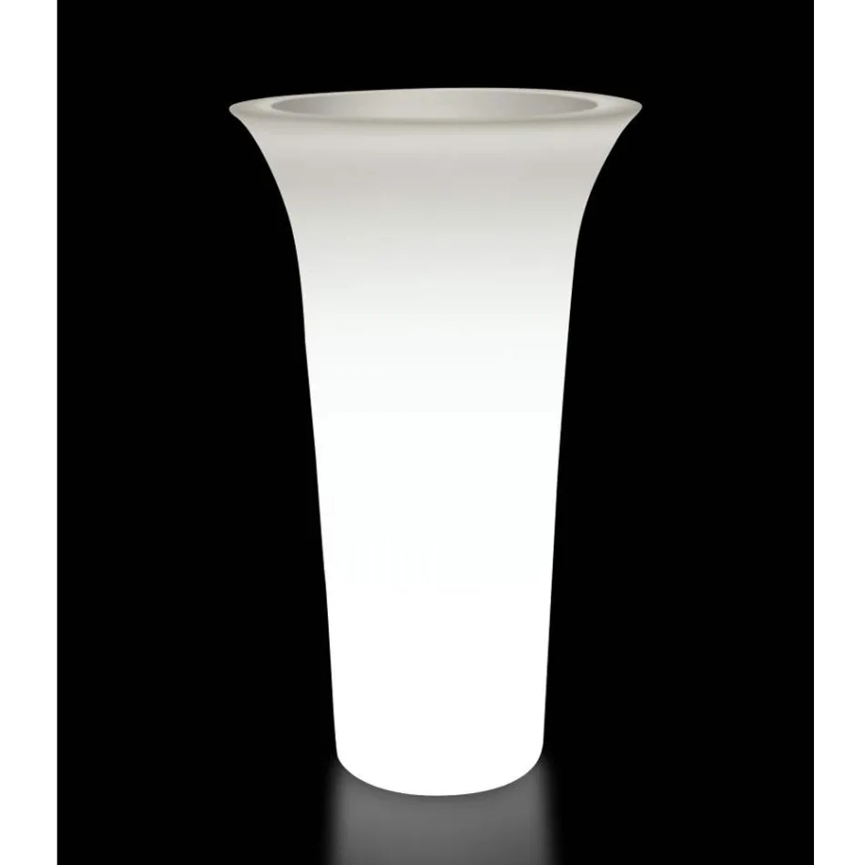 Jardinera redonda de polietileno Made in Italy - Tremont Viadurini