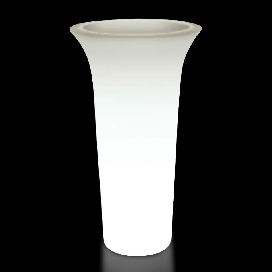 Jardinera redonda de polietileno Made in Italy - Tremont Viadurini