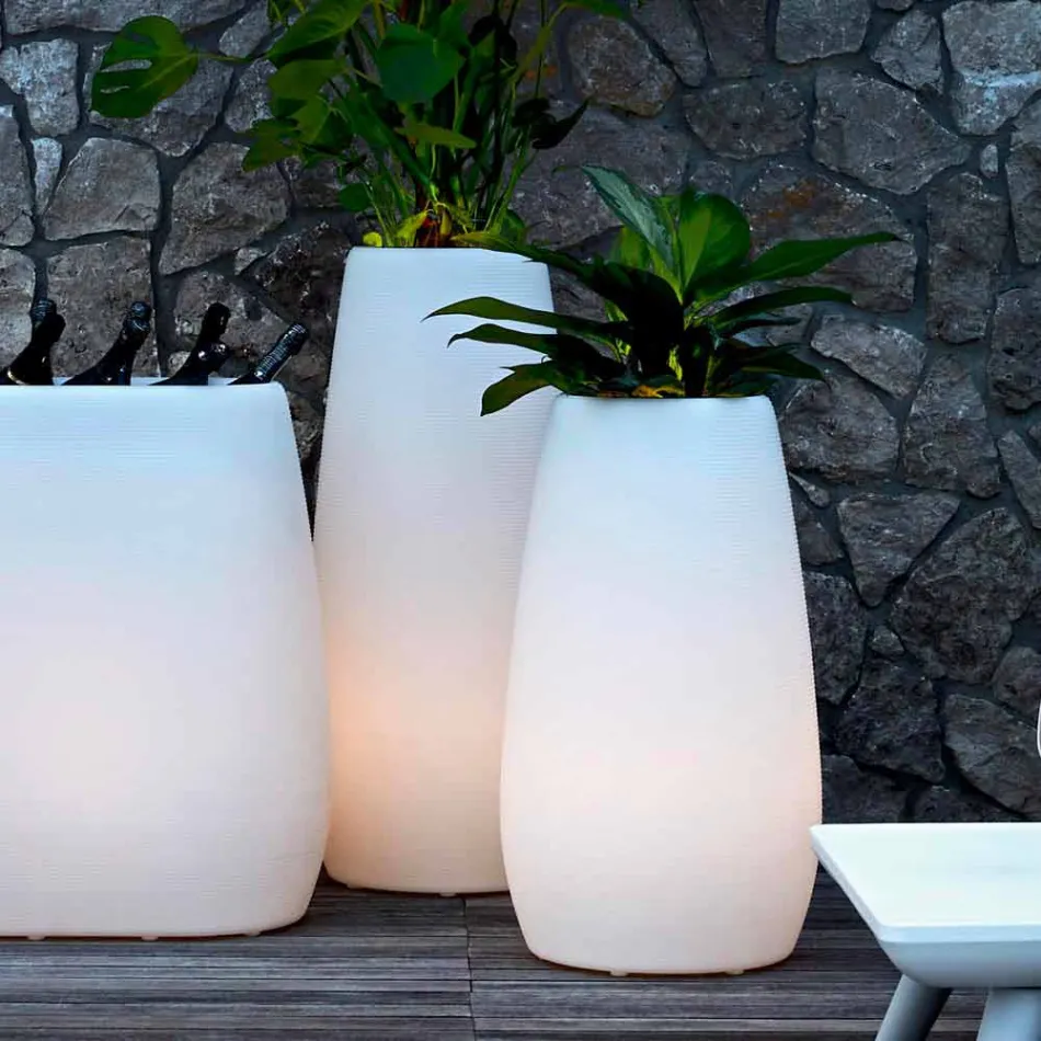 Macetero en plástico luminoso, diseño en 3 tamaños - Pandora by Myyour Viadurini