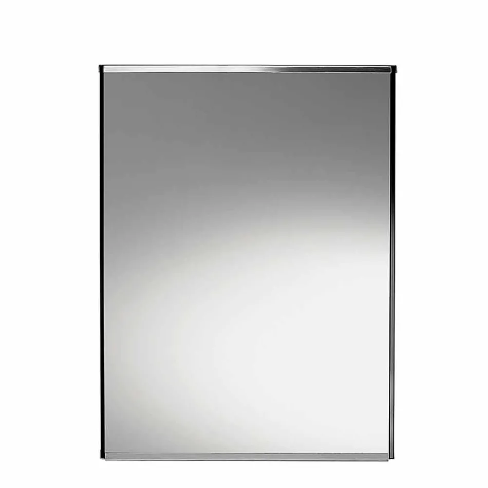 Jarrón y estructura de espejo geométrico independiente en madera y acero - Ghenna Viadurini