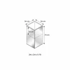 Jarrón y estructura de espejo geométrico independiente en madera y acero - Ghenna Viadurini