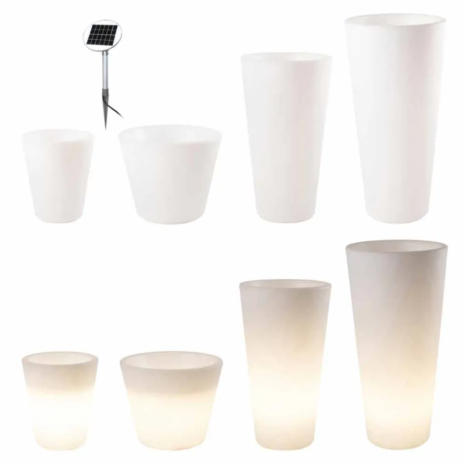 Maceta iluminada por LED multicolor o solar para jardín o salón - Vasostar Viadurini