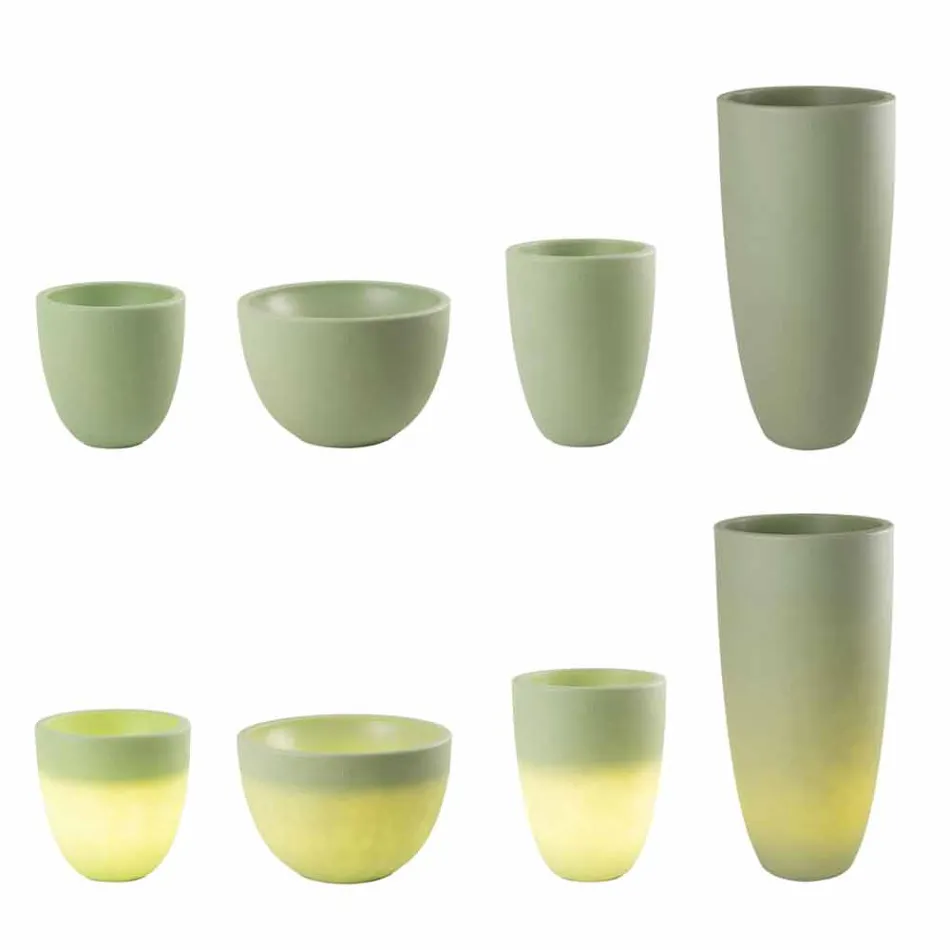 Florero Iluminado Exterior e Interior Diseño Moderno Plástico de Colores - Svasostar Viadurini