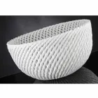 Jarrón de cerámica hecho a mano con trama tejida Made in Italy - Napoleón Viadurini